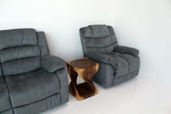 Etsora Original Twist Pedestal Side Table, Walnut, 15 x 15 x 20 in H - Image 4