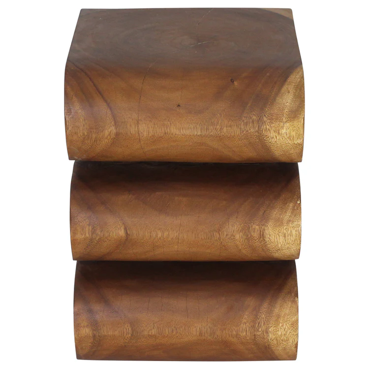 Etsora Wood Wave Verve Accent Snake Table 14x14x20 in Height Walnut Oil - Image 4