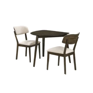 Guitar Pick Corner Table With 2 Chairs - Dark Brown