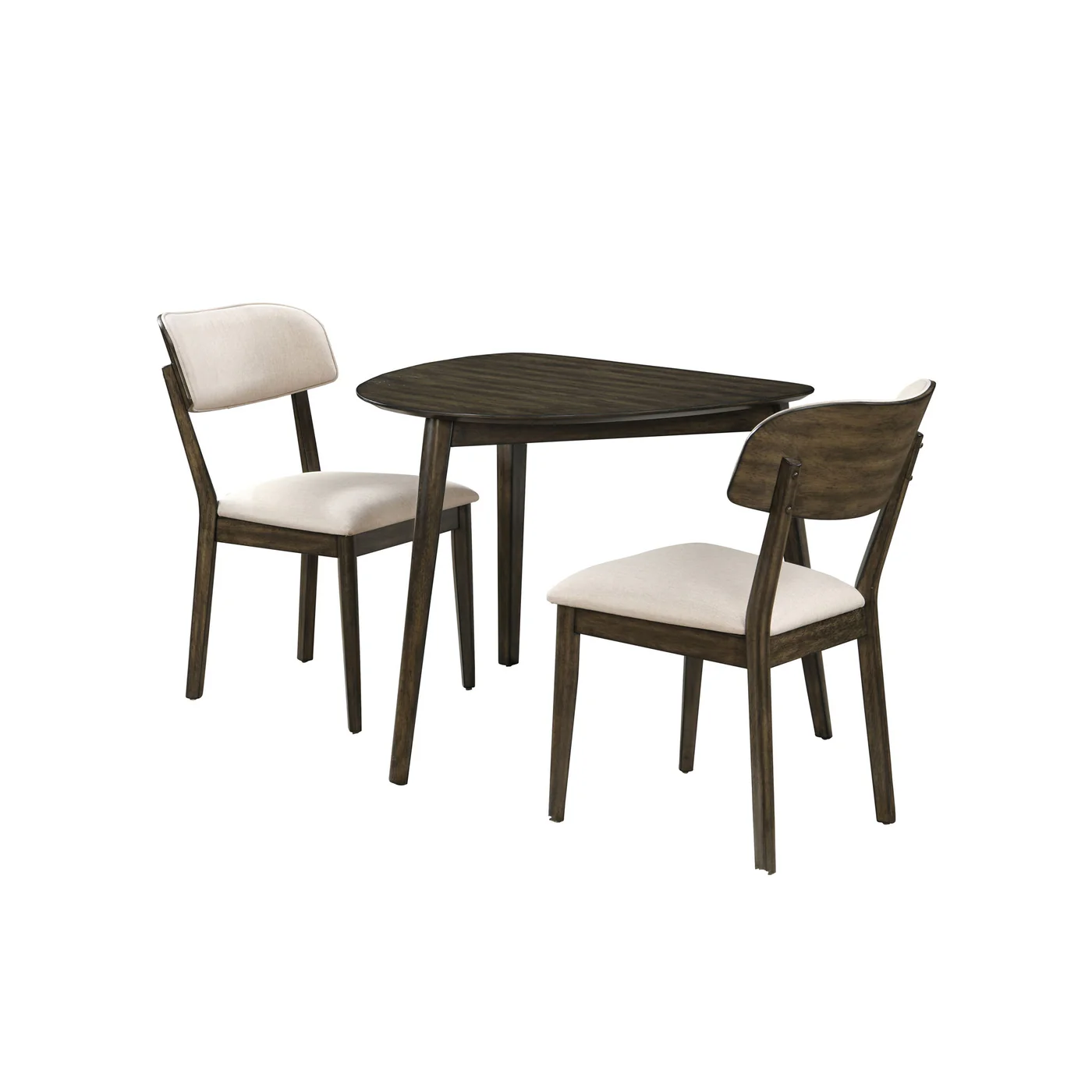 Guitar Pick Corner Table With 2 Chairs - Dark Brown